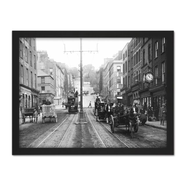 "Artery8 Wall Art Print French St Patricks Hill Cork City Ireland 1900 Photo Large Framed Wall Décor Art in Light Oak - Size: W18"" x H24""" - image 1