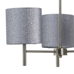 First Choice Lighting Set of 2 Brea - Antique Brass Light Fittings & Silvery Glitter Shades in Gold - thumbnail 3