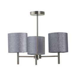 First Choice Lighting Set of 2 Brea - Antique Brass Light Fittings & Silvery Glitter Shades in Gold - thumbnail 2