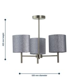 First Choice Lighting Set of 2 Brea - Antique Brass Light Fittings & Silvery Glitter Shades in Gold - thumbnail 6