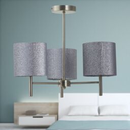 First Choice Lighting Set of 2 Brea - Antique Brass Light Fittings & Silvery Glitter Shades in Gold - thumbnail 5