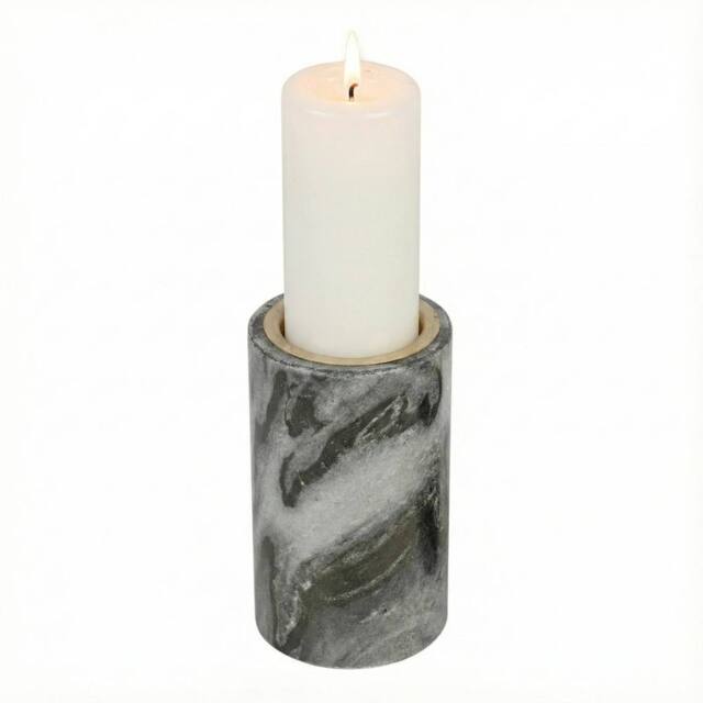 EONLION 1X 10CM Natural Marble Stone Light Candle Holder Home Decor in Grey - Size: 1X 10 cm - image 1