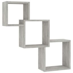 Berkfield Home Cube Wall Shelf Concrete Grey 68x15x68 cm Engineered Wood - Size: 68 x 15 x 68 cm - thumbnail 2