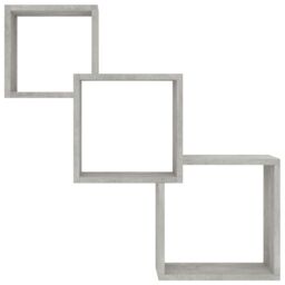 Berkfield Home Cube Wall Shelf Concrete Grey 68x15x68 cm Engineered Wood - Size: 68 x 15 x 68 cm - thumbnail 4