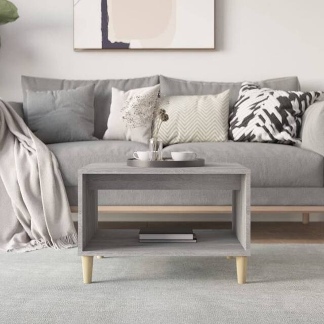Berkfield Home Modern Coffee Table Grey Sonoma 60x50x40 cm Engineered Wood - Size: 60 x 50 x 40 cm - image 1