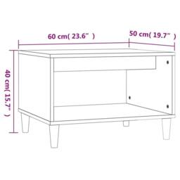 Berkfield Home Modern Coffee Table Grey Sonoma 60x50x40 cm Engineered Wood - Size: 60 x 50 x 40 cm - thumbnail 7