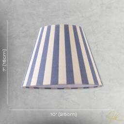 Happy Homewares Coloured & Oatmeal Linen Striped Coolie Shade with Cotton Inner in Blue - Size: 10 inches - thumbnail 7