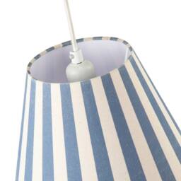 Happy Homewares Coloured & Oatmeal Linen Striped Coolie Shade with Cotton Inner in Blue - Size: 10 inches - thumbnail 2