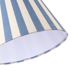 Happy Homewares Coloured & Oatmeal Linen Striped Coolie Shade with Cotton Inner in Blue - Size: 10 inches - thumbnail 5