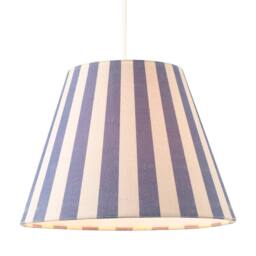 Happy Homewares Coloured & Oatmeal Linen Striped Coolie Shade with Cotton Inner in Blue - Size: 10 inches - thumbnail 3