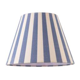 Happy Homewares Coloured & Oatmeal Linen Striped Coolie Shade with Cotton Inner in Blue - Size: 10 inches - thumbnail 1