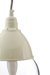 Orsina White Glass & Iron Pendant Light, Adjustable Scandi Ceiling Light with Glass Shade, Slim Modern Pendant - thumbnail 2