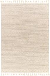 Livabliss Nora-Geometric Grey Ivory High Pile Fringe Living Dining Bedroom Rug in Beige - Size: 200 cm x 275 cm - thumbnail 2