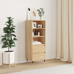 Berkfield Home Highboard Sonoma Oak 40x36x110 cm Engineered Wood in Brown - Size: 40 x 36 x 110 cm - thumbnail 1