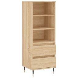 Berkfield Home Highboard Sonoma Oak 40x36x110 cm Engineered Wood in Brown - Size: 40 x 36 x 110 cm - thumbnail 2