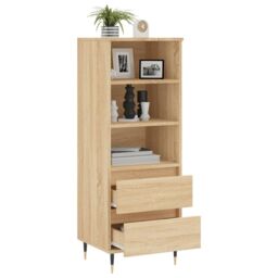 Berkfield Home Highboard Sonoma Oak 40x36x110 cm Engineered Wood in Brown - Size: 40 x 36 x 110 cm - thumbnail 4