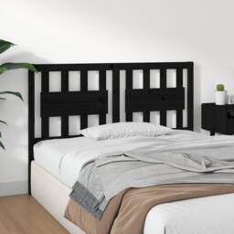Berkfield Home Beautiful Bed Headboard Black 125.5x4x100 cm Solid Wood Pine - thumbnail 4
