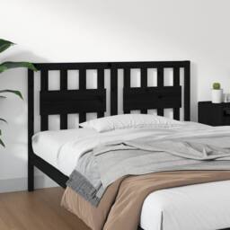 Berkfield Home Beautiful Bed Headboard Black 125.5x4x100 cm Solid Wood Pine - thumbnail 2