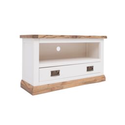 Cabinet Bits Tropea Off-White 1 Drawer TV Cabinet Brass Drop Handle - thumbnail 2