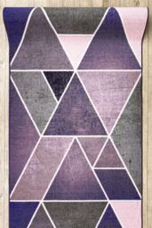 RugsX Anti-Slip Triangles Runner in Purple - Size: 67 cm x 210 cm - thumbnail 4