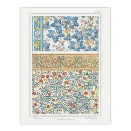 "Artery8 Geranium Flower Patterns Vintage Floral Wall Art Print Verneuil in Black - Size: W24"" x H32""" - thumbnail 1