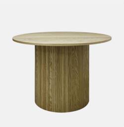 OHS Madison Ribbed Round Dining Table Wood Effect in Light Oak - thumbnail 2