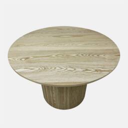 OHS Madison Ribbed Round Dining Table Wood Effect in Light Oak - thumbnail 3