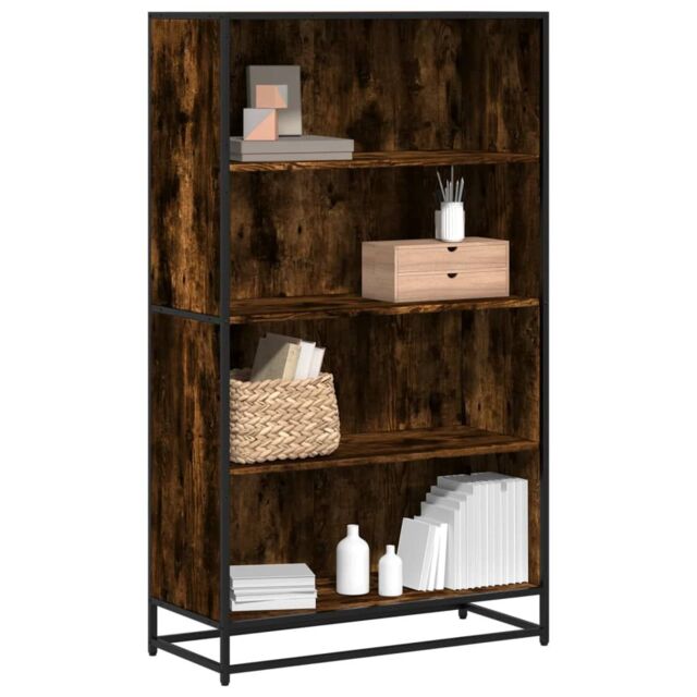 Berkfield Home Bookcase Smoked Oak 80.5x35x139 cm Engineered Wood in Brown - image 1