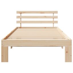Berkfield Home Natural Pine Wood Bed Frame Natural Solid Pine wood 90 x 200 cm in Brown - thumbnail 6
