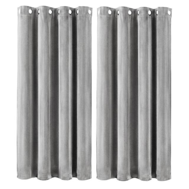KORVIXA Thick Thermal Blackout Curtains in Grey - Size: 100 cm - image 1