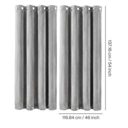 KORVIXA Thick Thermal Blackout Curtains in Grey - Size: 100 cm - thumbnail 2