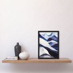 "Artery8 Snowy Mountains Painting Simple Calm Landscape Framed Art Print in Grey - Size: W12"" x H16""" - thumbnail 4