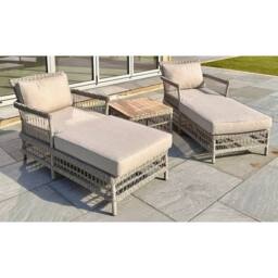 Lemon Pavilion Furniture and Decor Provence Collection Outdoor Sun Lounger Set - L164 x W77 x H87 cm in Beige - thumbnail 2
