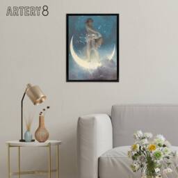 "Artery8 Edwin Blashfield Spring Scattering Scars Framed Canvas Wall Art Print in Blue - Size: W12"" x H16""" - thumbnail 3