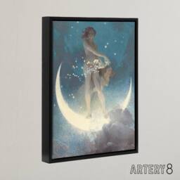 "Artery8 Edwin Blashfield Spring Scattering Scars Framed Canvas Wall Art Print in Blue - Size: W12"" x H16""" - thumbnail 2
