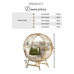 FurnitureboxUK Boca Rattan Cocoon Garden Egg Chair in Green - thumbnail 7