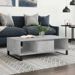 Berkfield Home Decorative Coffee Table Concrete Grey 104x60x35 cm Engineered Wood - Size: 104 x 60 x 35 cm - thumbnail 2