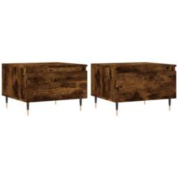 Berkfield Home Coffee Tables 2 pcs Smoked Oak 50x46x35 cm Engineered Wood in Brown - Size: 50 x 46 x 35 cm - thumbnail 1
