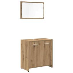 Berkfield Home 3 Piece Bathroom Furniture Set Artisan Oak Engineered Wood in Brown - thumbnail 4