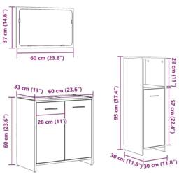 Berkfield Home 3 Piece Bathroom Furniture Set Artisan Oak Engineered Wood in Brown - thumbnail 9
