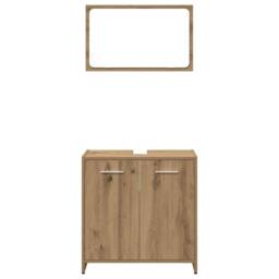 Berkfield Home 3 Piece Bathroom Furniture Set Artisan Oak Engineered Wood in Brown - thumbnail 5