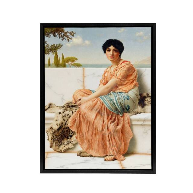 "Artery8 Godward Reverie Days Of Sappho Framed Canvas Wall Art Print - Size: W12"" x H16""" - image 1