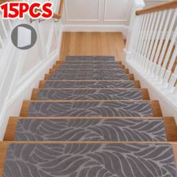 SPETLEK 15 Pcs Non-Slip Stair Pads for Home Safety & Decor Grey - thumbnail 3