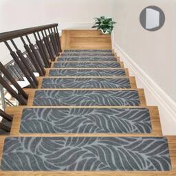 SPETLEK 15 Pcs Non-Slip Stair Pads for Home Safety & Decor Grey