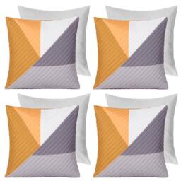 OHS 4 Pack Geometric Pinsonic Filled Cushion Covers - 45 x 45cm in Yellow - Size: 45 cm x 45 cm - thumbnail 1
