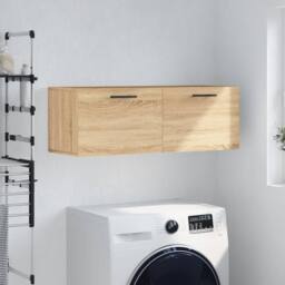 Berkfield Home Wall Cabinet Sonoma Oak 100x36.5x35 cm Engineered Wood in Light Tan - thumbnail 2