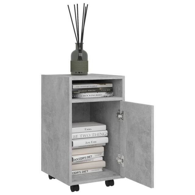 Berkfield Home Side Cabinet with Wheels Concrete Grey 33x38x60 cm Engineered Wood - Size: 33 x 38 x 60 cm - image 1