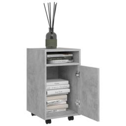 Berkfield Home Side Cabinet with Wheels Concrete Grey 33x38x60 cm Engineered Wood - Size: 33 x 38 x 60 cm - thumbnail 1