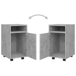 Berkfield Home Side Cabinet with Wheels Concrete Grey 33x38x60 cm Engineered Wood - Size: 33 x 38 x 60 cm - thumbnail 7