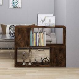 Berkfield Home Book Cabinet/Room Divider Smoked Oak 80x24x63 cm in Brown - Size: 80 x 24 x 63 cm - thumbnail 2